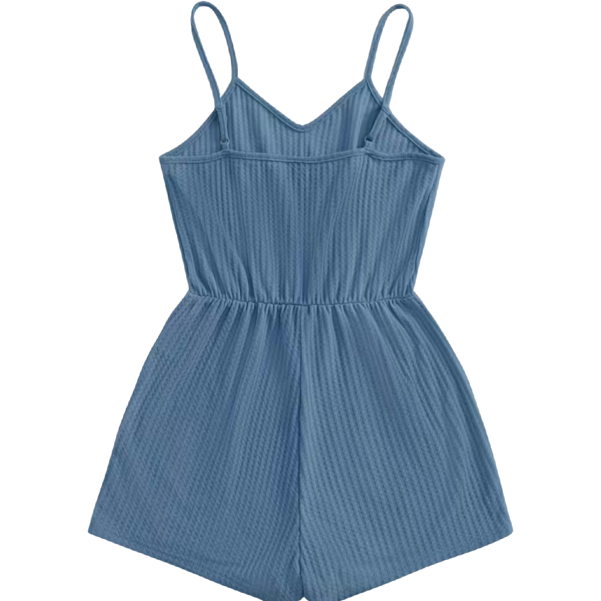 Romper Cami Sleeveless Waffle Knit Adjustable Spaghetti Strap Stretch NEW