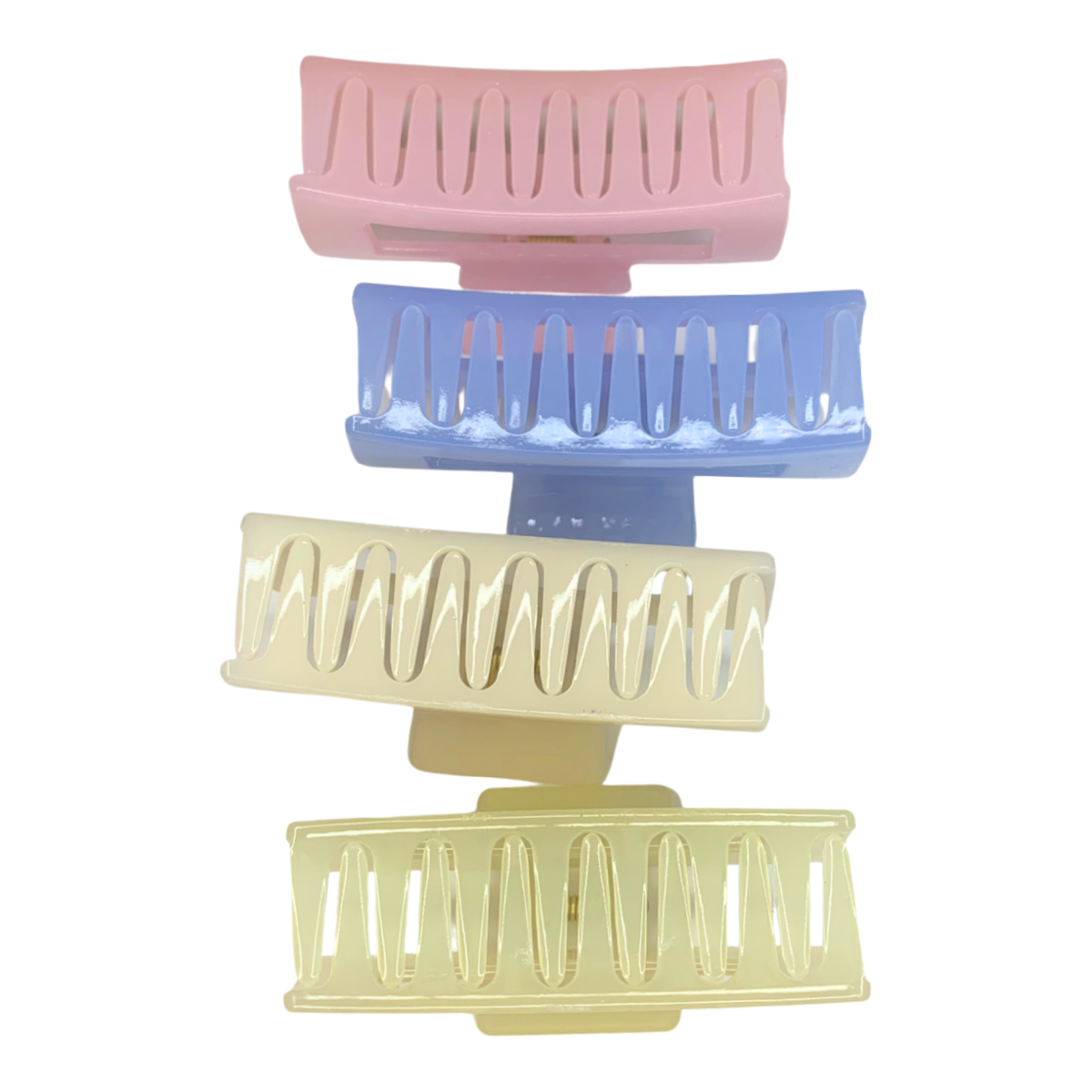 Lot of 4 Hair Claw Shark Clips Pastel Macaron Jelly Translucent Colors NEW