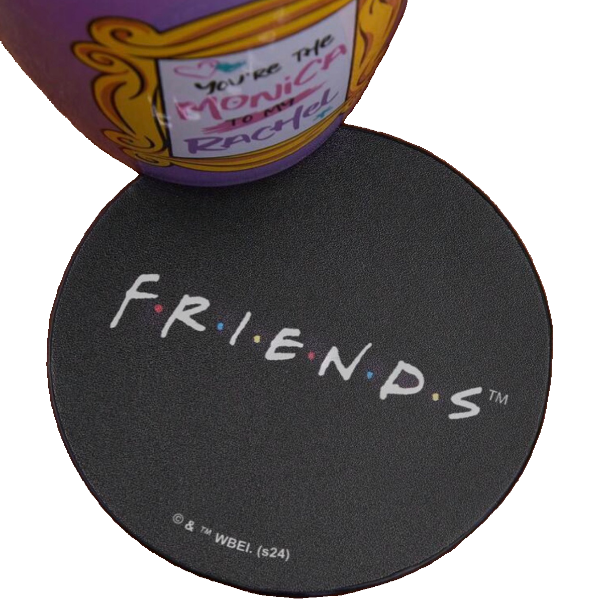 TV Show FRIENDS Drink Cup Coasters Set Faux Leather 3.9" Round New Lot of 4