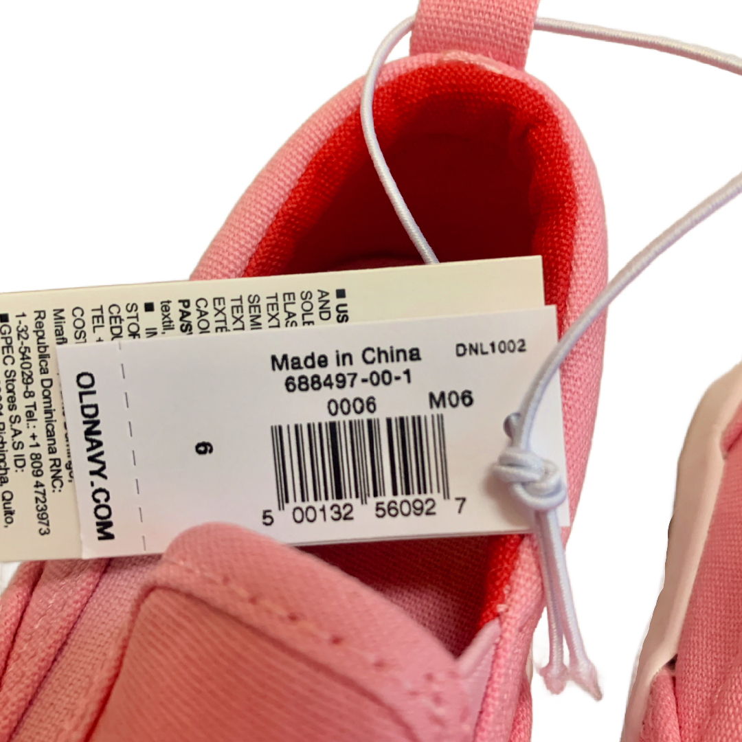 Canvas Slip-On Sneakers for Toddler Girls Pink Shoes w/ Strawberry Patch NWT Old Navy