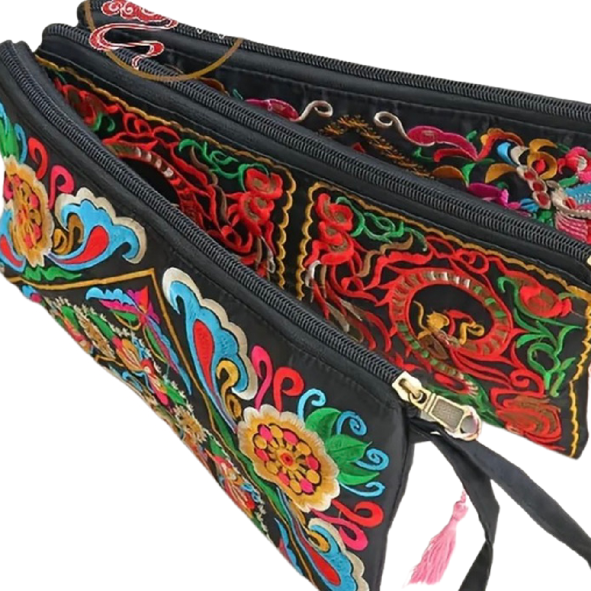 Retro Floral Embroidery Ethnic Style Strap Purse Phone Clutches Handbag NEW