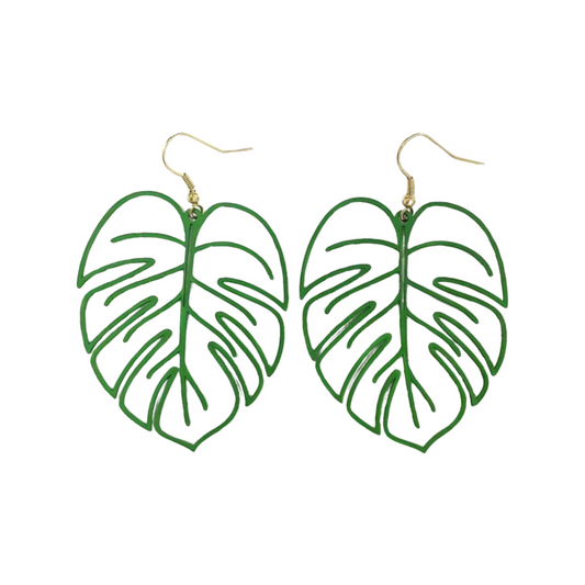 Boho Palm Leaf Earrings Dangle Casual Green Lightweight Acrylic Comfortable New