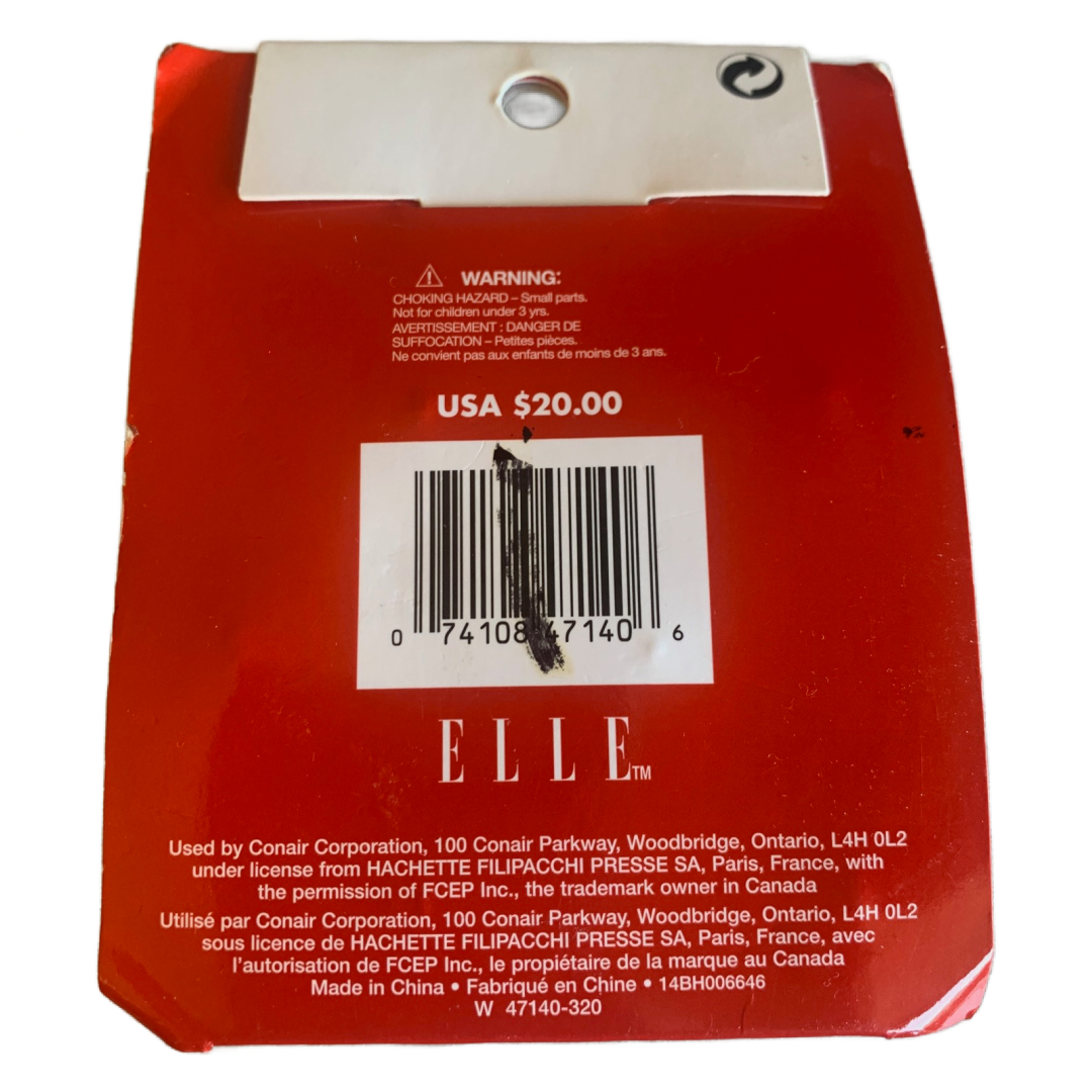 Elle Salon Hair Clips Rhinestone Pack of 3 Pink, Red, Black New