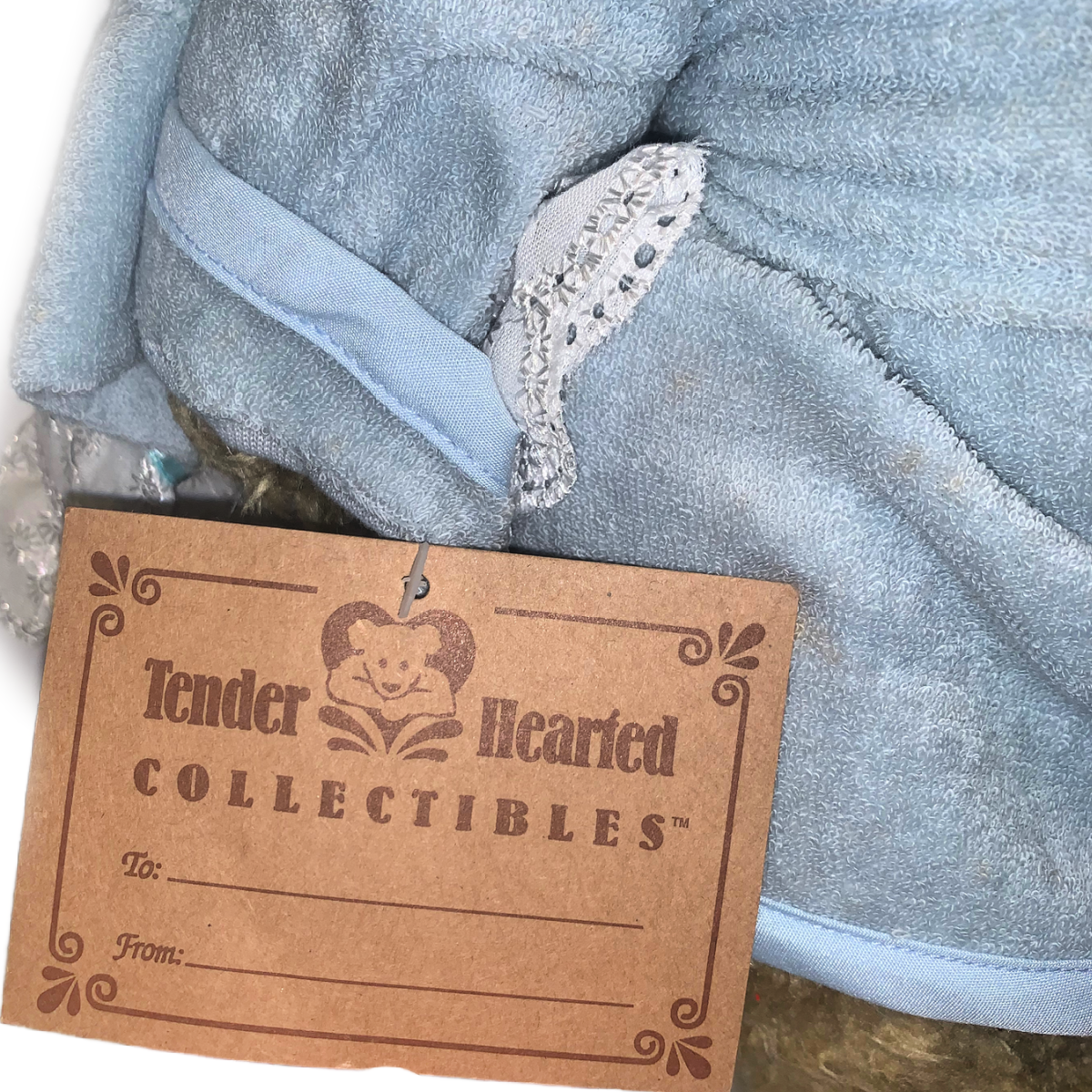 Tender Hearted Teddy Bear Collectibles Bath Time Lot Of 2 Pink & Blue 14” NEW