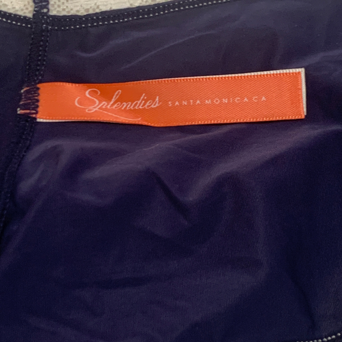 Splendies Cheeky Panties Navy Blue with White Lace Size 4X NWT