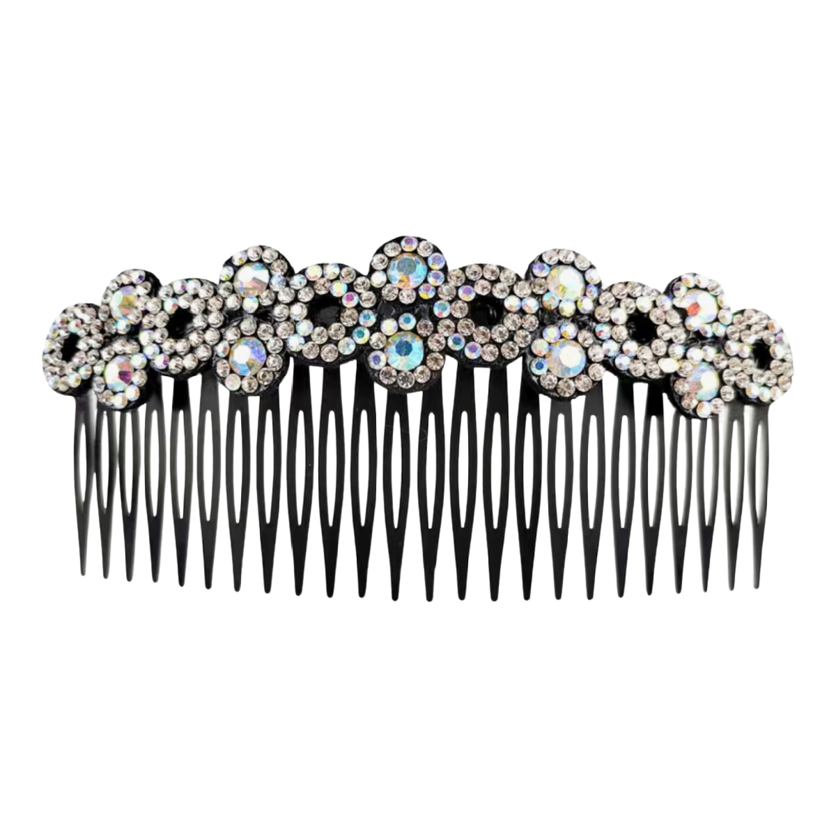 Large 5" Hair Comb Rhinestone Flowers Barrette Elegant Sparkling Accessory NEW