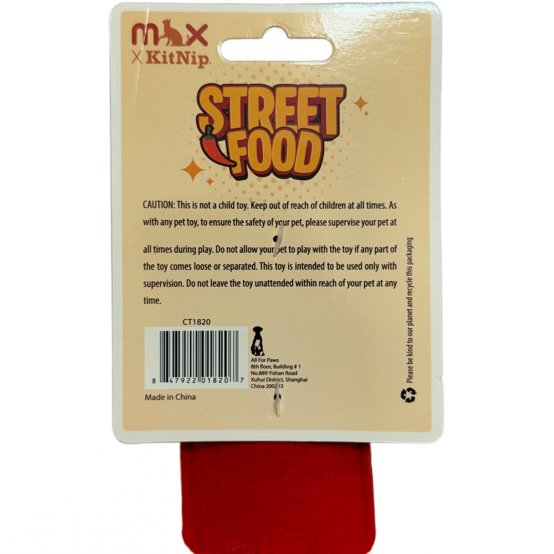 KitNip Kitty Cat STREET FOOD Interactive Wand Catnip Plush New Lot of 4 Cat Toys