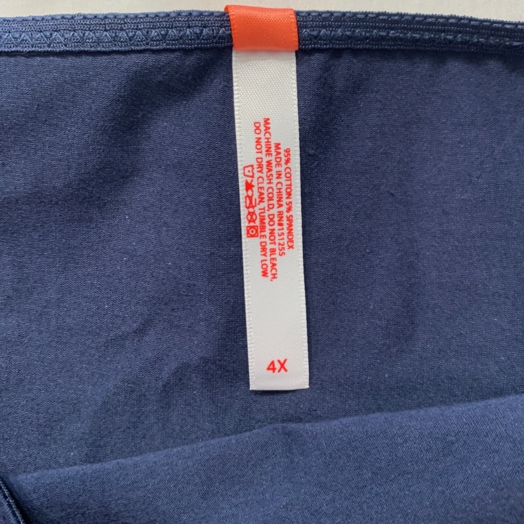 Splendies Size 4X Sailor Chic Bikini Panties Cotton Navy Blue Red Ribbon NWT