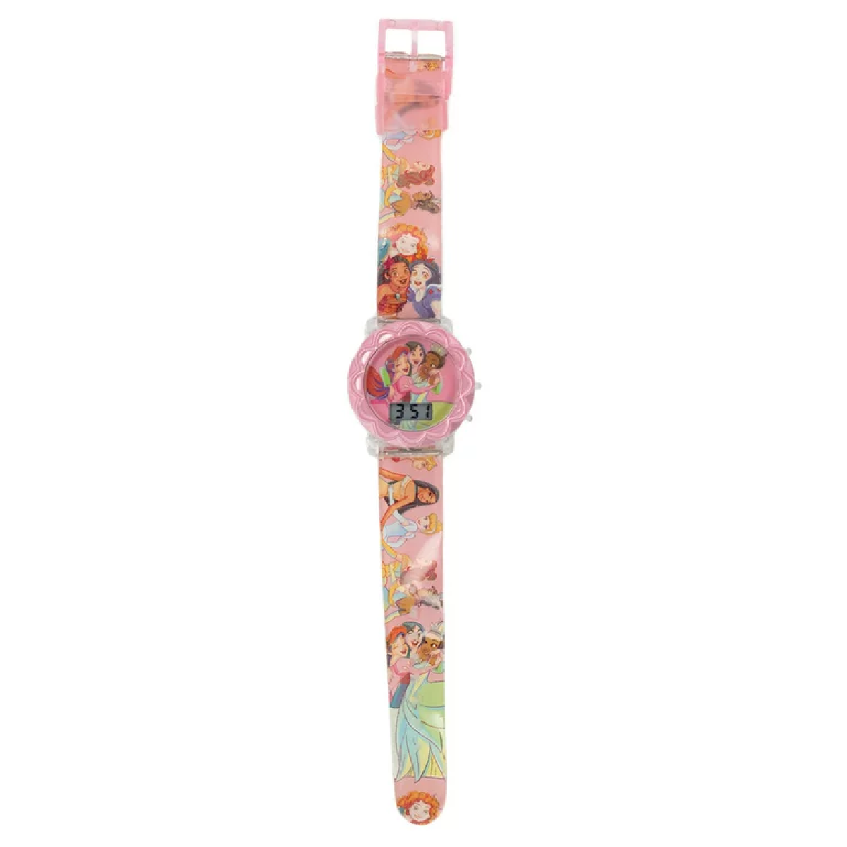 Disney PRINCESS Flashing LCD Watch Round Face Kids NEW In Box