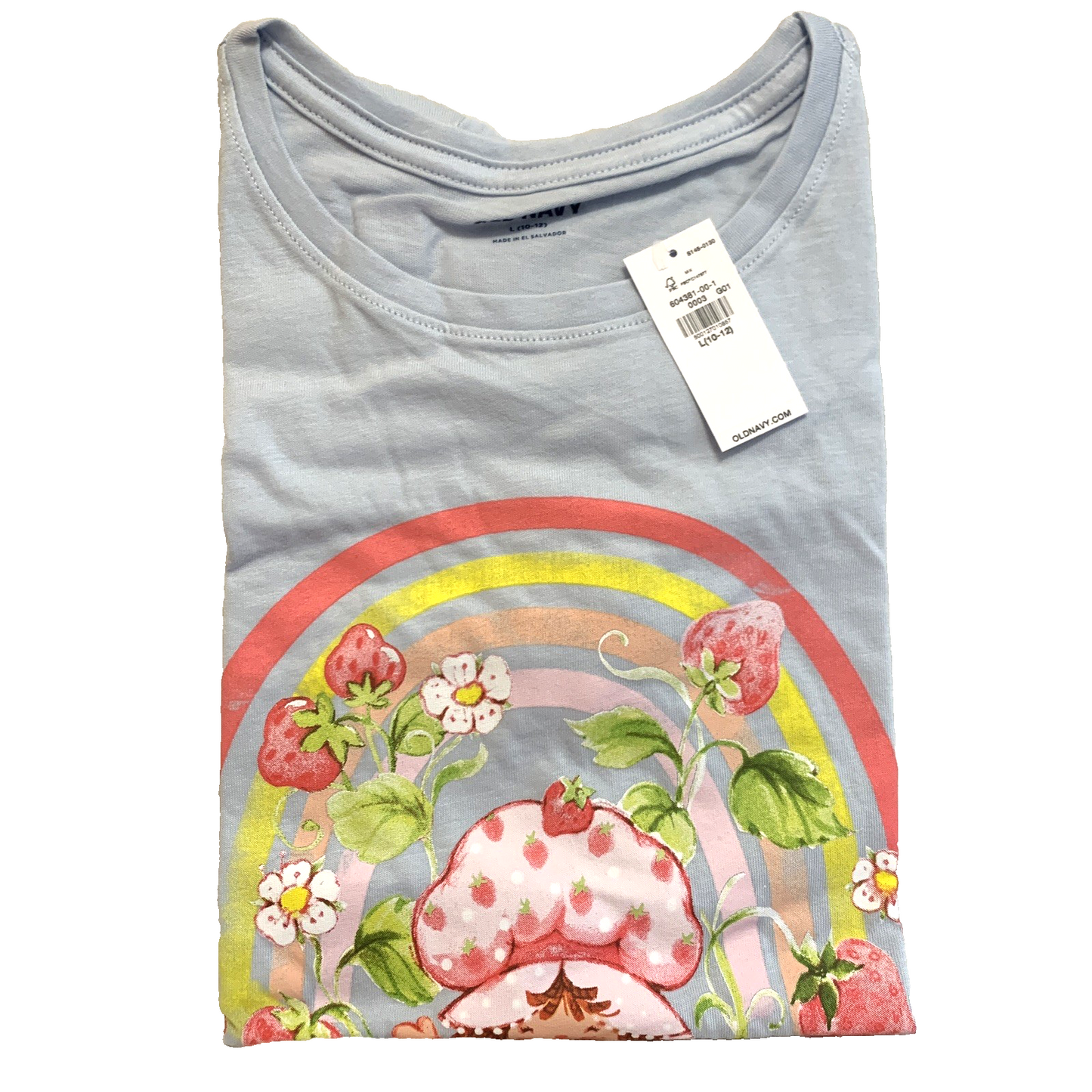 Licensed Strawberry Shortcake Graphic T-Shirt Sz Large Short Sleeve Hi-Low Hem