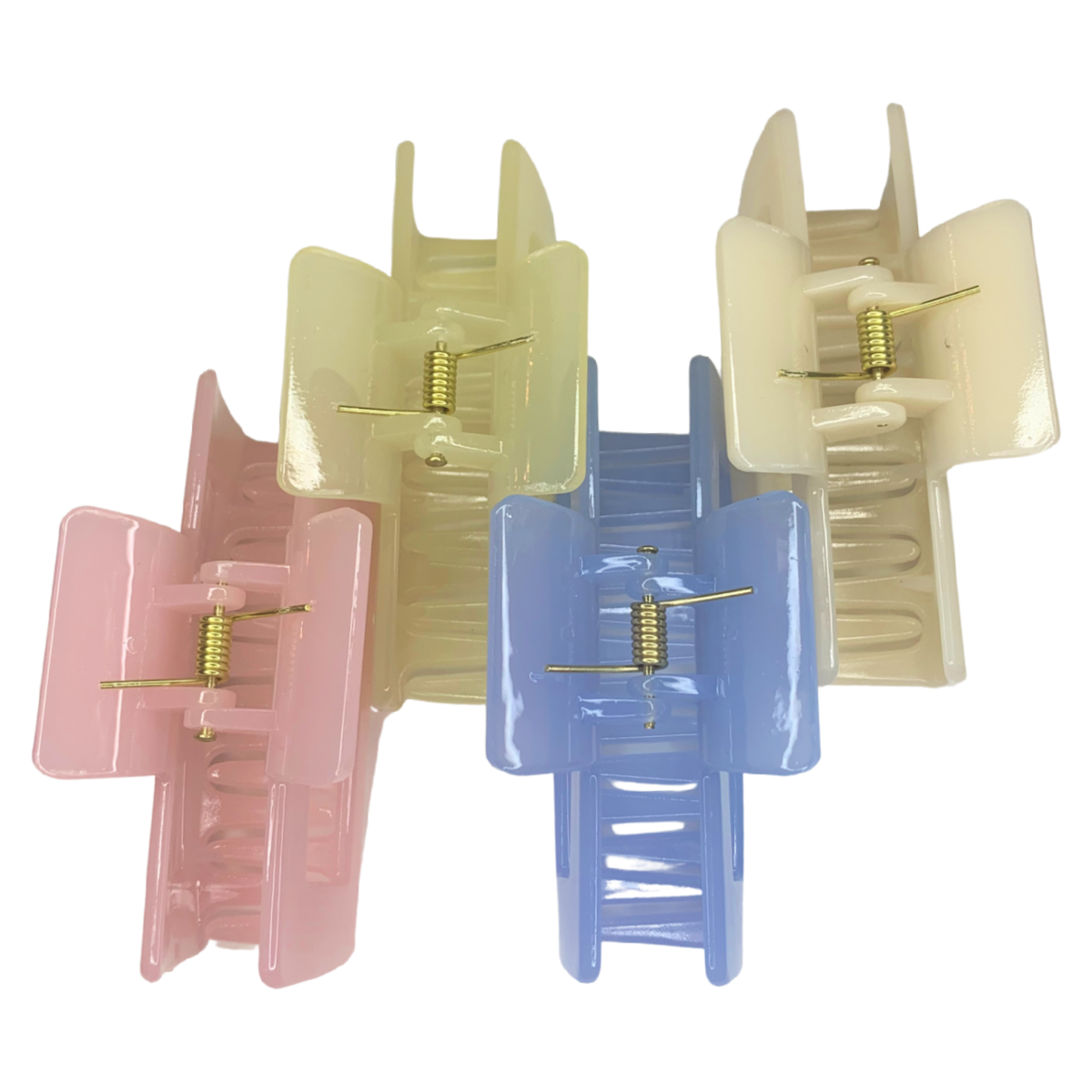 Lot of 4 Hair Claw Shark Clips Pastel Macaron Jelly Translucent Colors NEW