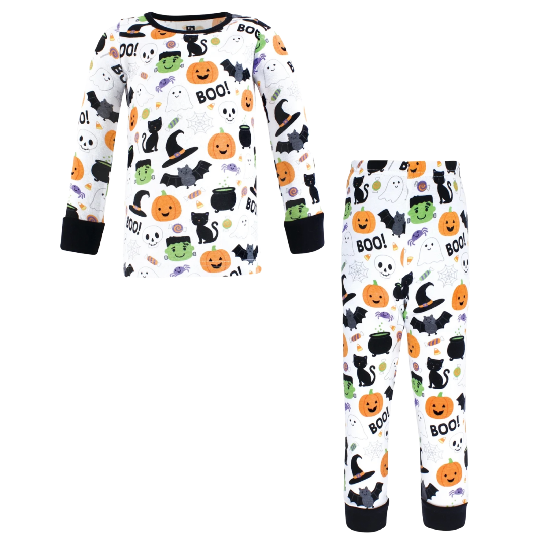 Halloween Toddler 2pc PJs Size 5T Cat Bat Spider Long Sleeve Top Pants Set NWT