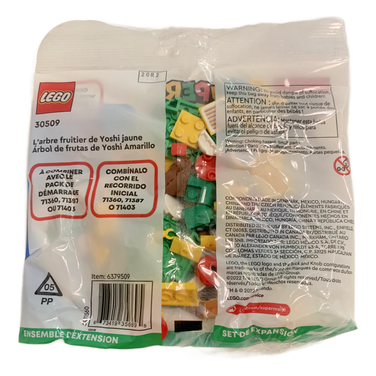 LEGO Super Mario Yellow Yoshi’s Fruit Tree Expansion Set (30509) NEW