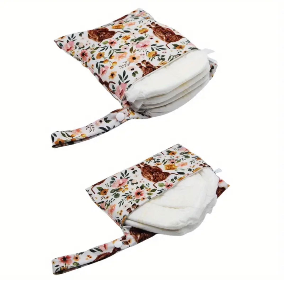 Highland Cattle Water Dry Bags Floral Print In 2 Different Sizes 2pc Lot