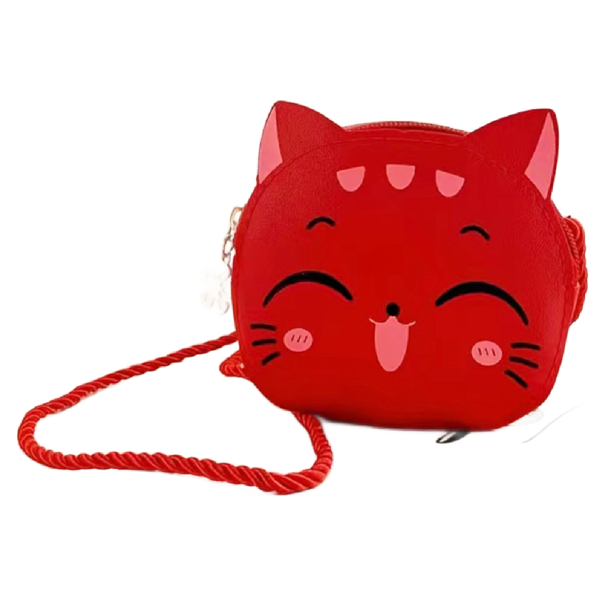 Cute Little Cartoon Cat Crossbody Bag Mini Zipper Coin Purse Lightweight NEW