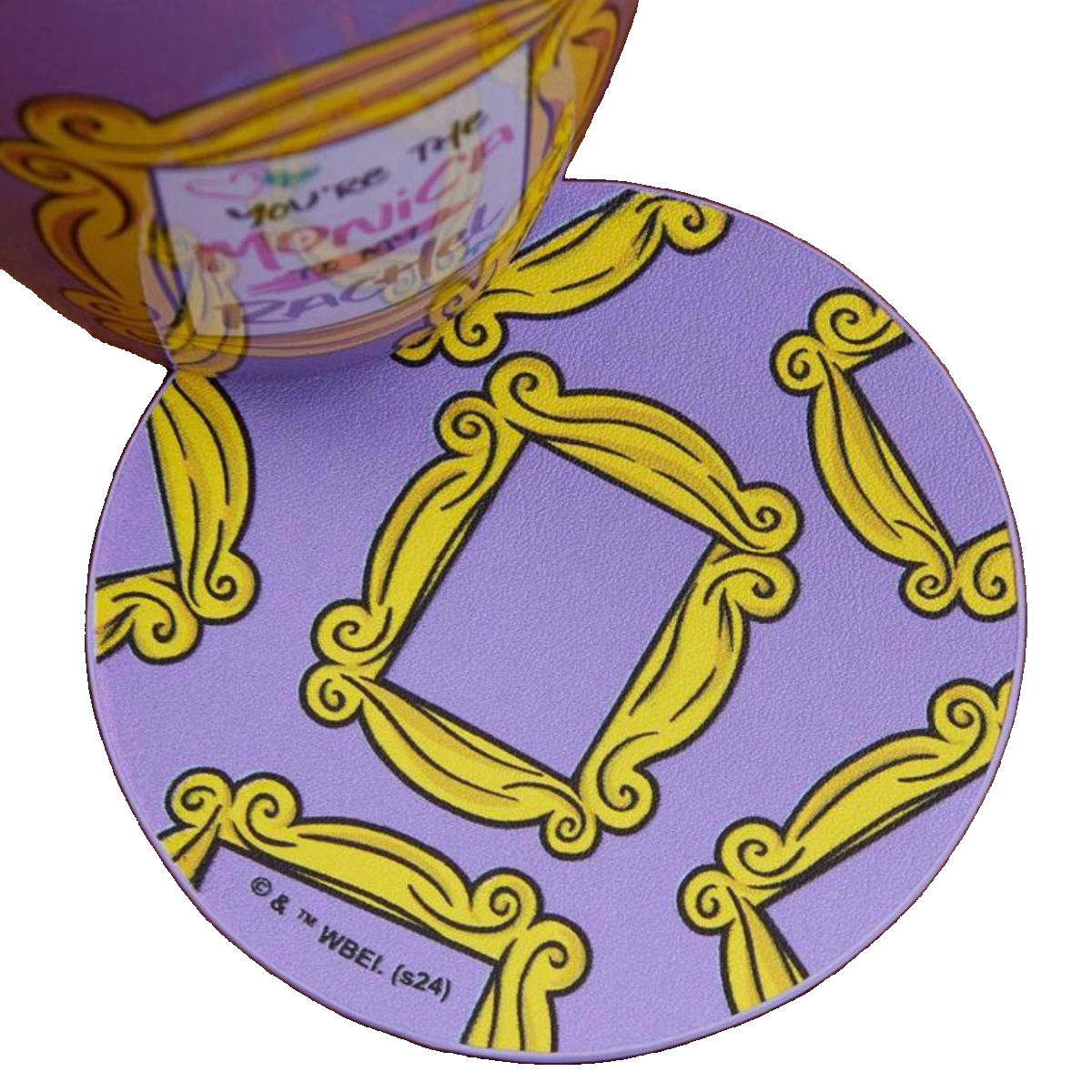 TV Show FRIENDS Drink Cup Coasters Set Faux Leather 3.9" Round New Lot of 4