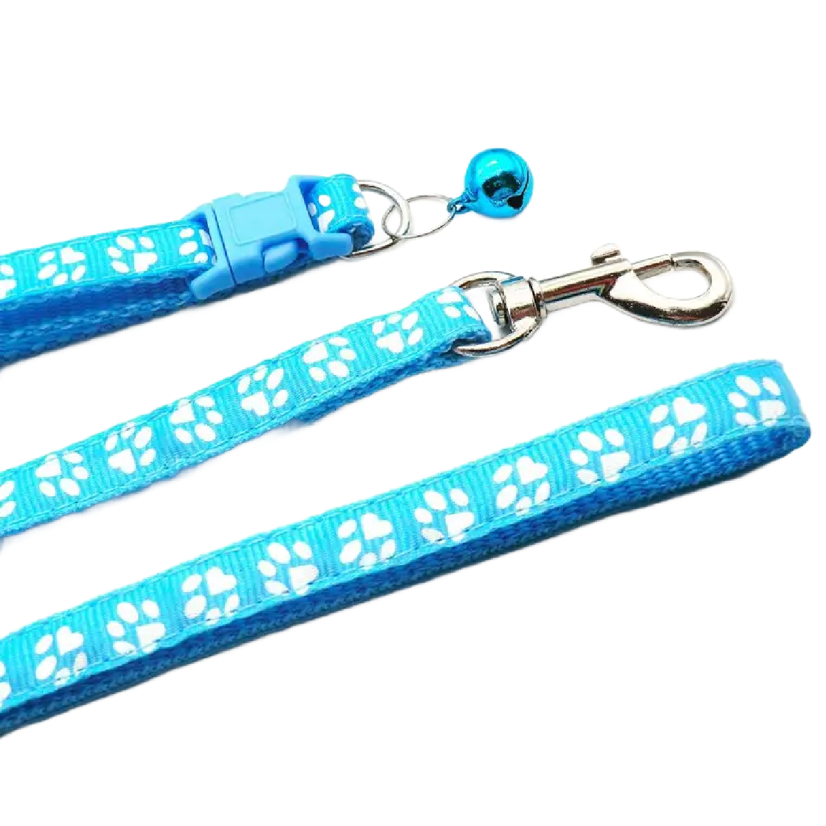 Pet Leash & Collar Combo Cat or Puppy Dog Paw Small 7.5"-12.5" Neck NEW 2pc Lot