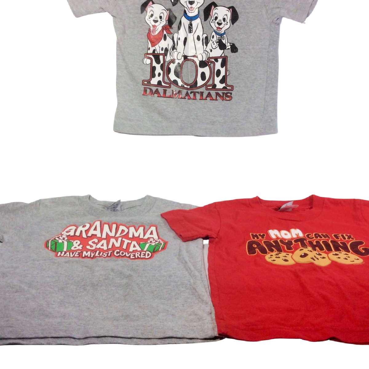 Lot of 3 Toddler T-Shirts Size 3T Disney 101 Dalmatians Now & Zen Mom Grandma