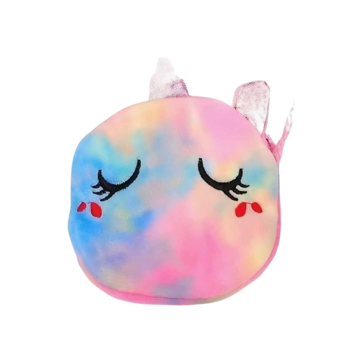 Unicorn Coin Purse Cartoon Tie-Dye Wallet Crossbody Bag Zipper Strap Accessory