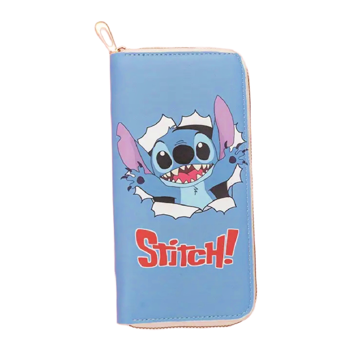 Stitch 7" Faux Leather Wallet Coin Zipper Pocket Bill Credit Card Slot