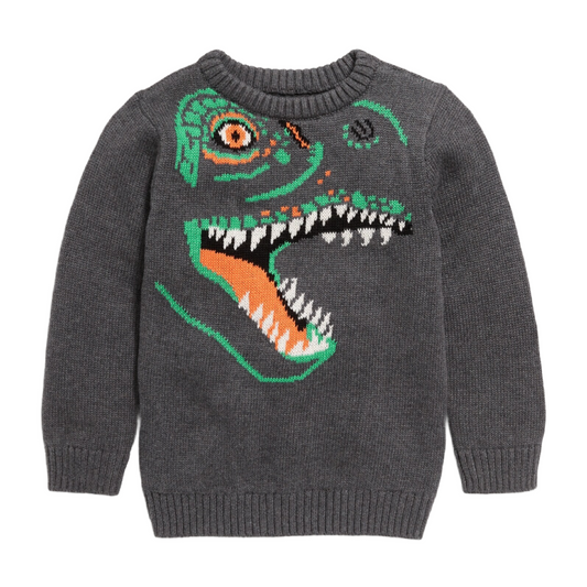 Old Navy Dino Sweater Toddler Size 2T Dinosaur Crew Neck Gray New $27 Retail