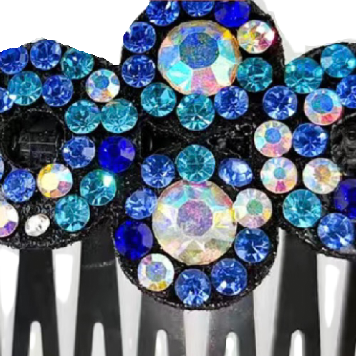 Large 5" Hair Comb Rhinestone Flowers Barrette Elegant Sparkling Accessory NEW