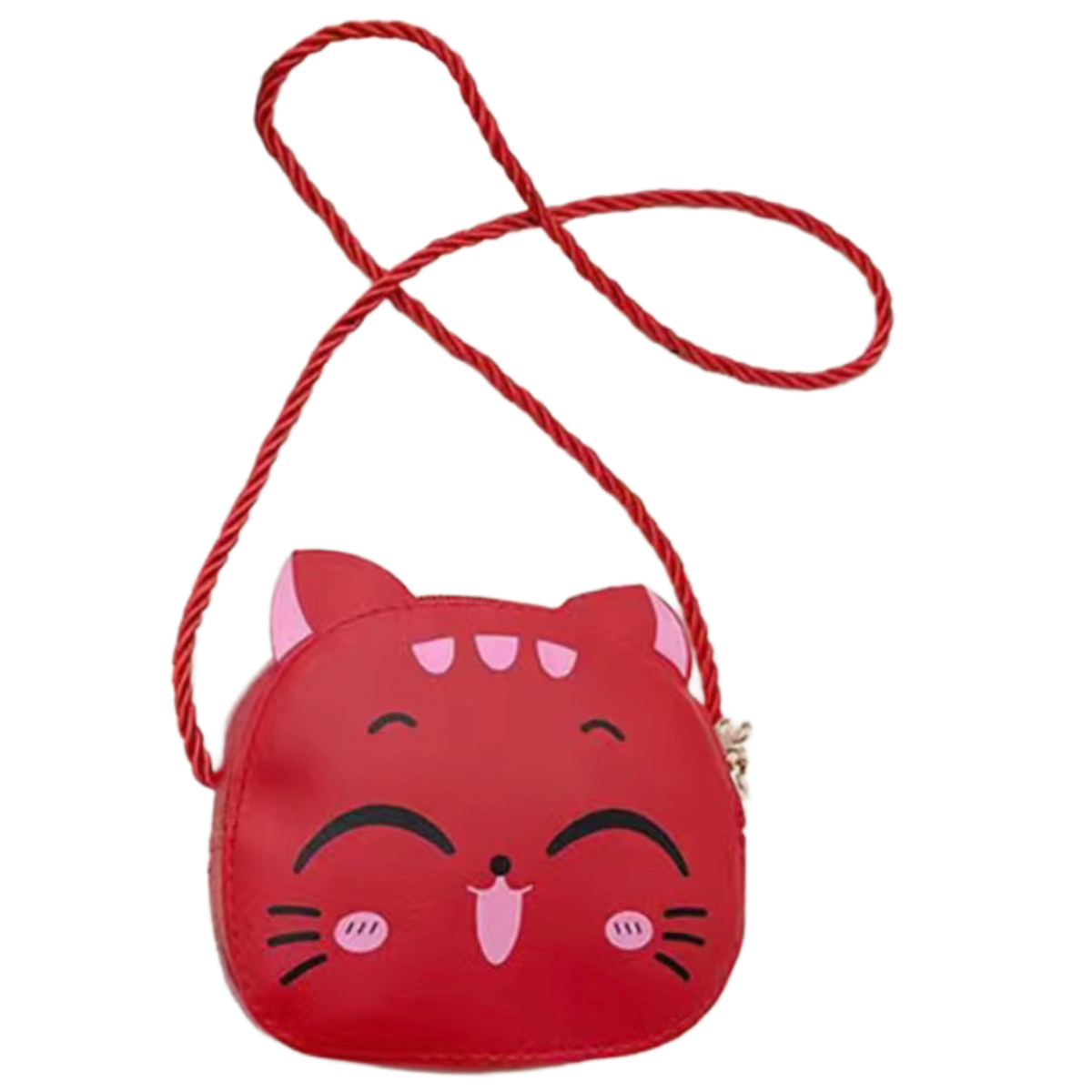 Cute Little Cartoon Cat Crossbody Bag Mini Zipper Coin Purse Lightweight NEW