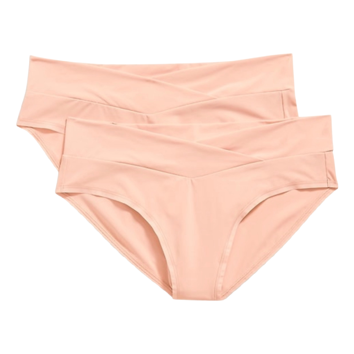Maternity 2-Pack Soft Knit Low-Rise Bikini Underwear Panties XXL Barely Pink NWT