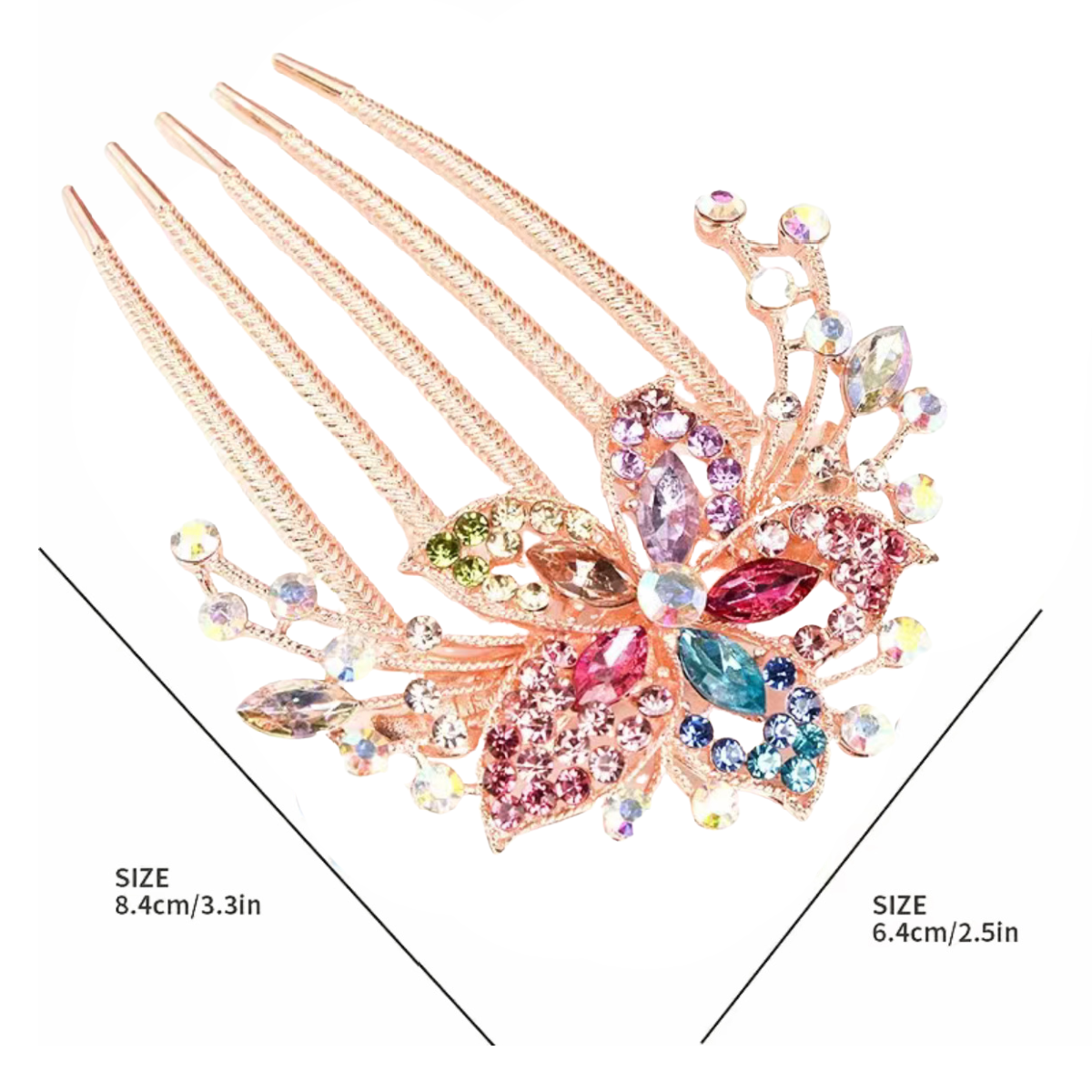 Rhinestone Star Flower Hair Large Comb Barrette Pin Luxury Hair Accessory NEW