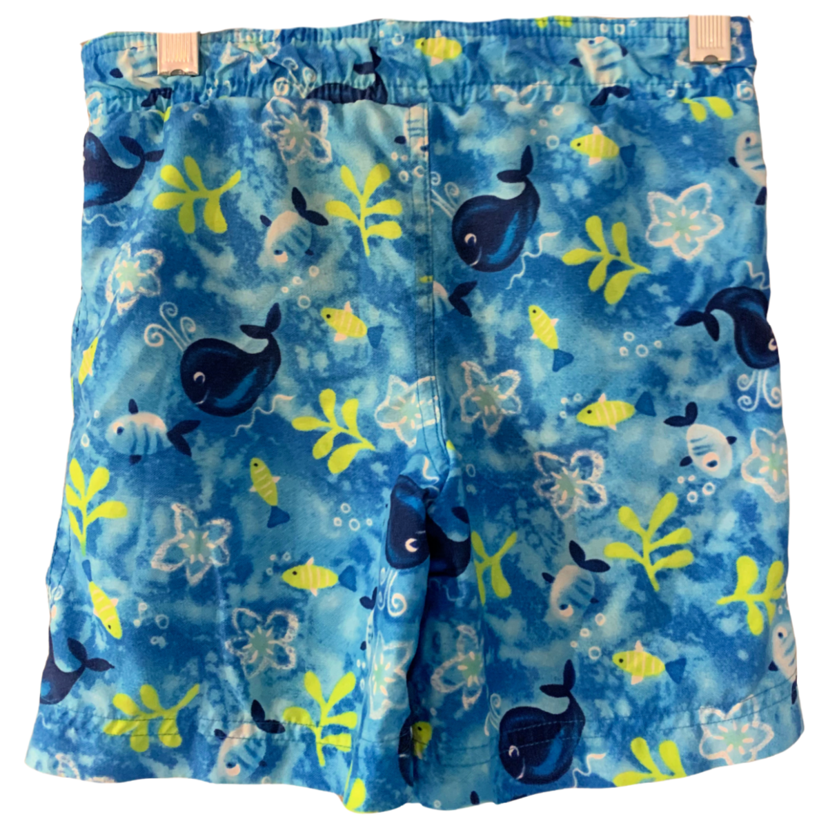 Swim Trunks Baby Boy 12 Month Mesh Brief Lining Elastic Waist Blue Whales Ocean