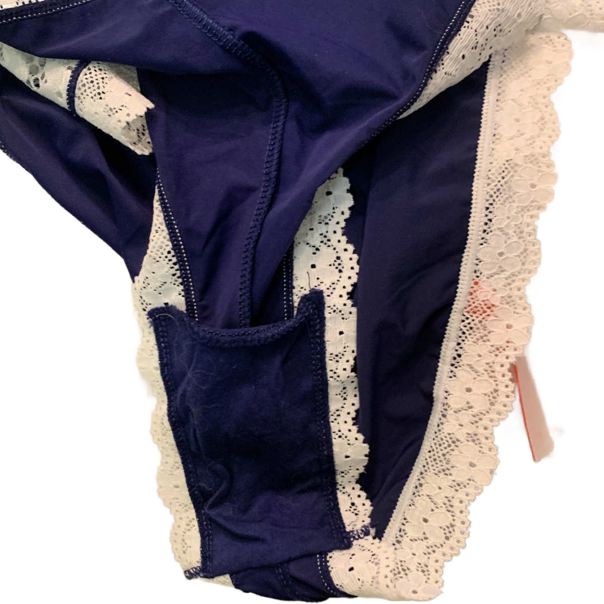Splendies Cheeky Panties Navy Blue with White Lace Size 4X NWT