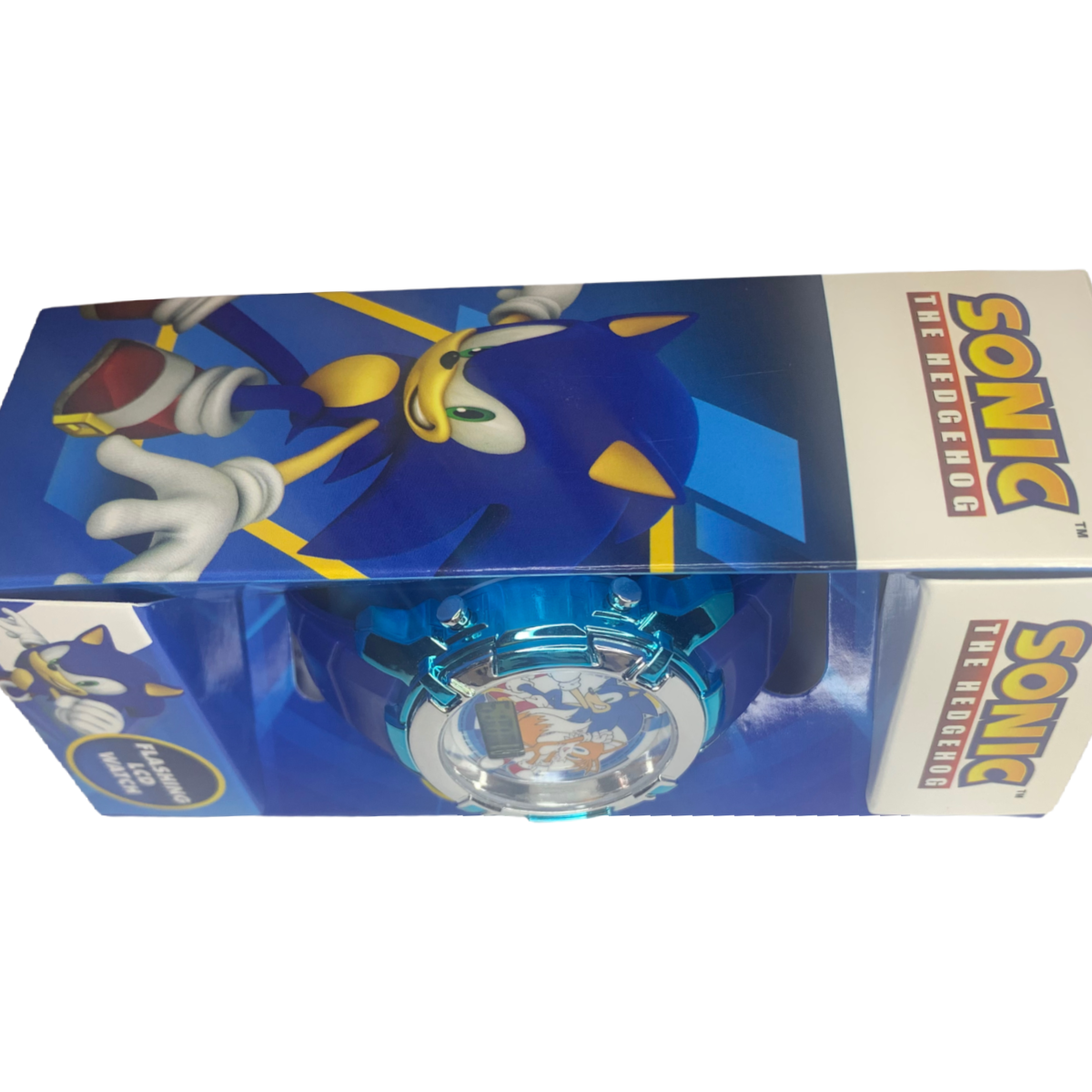 Sega SONIC THE HEDGEHOG Flashing LCD Watch Round Face Unisex Kids Boxed New