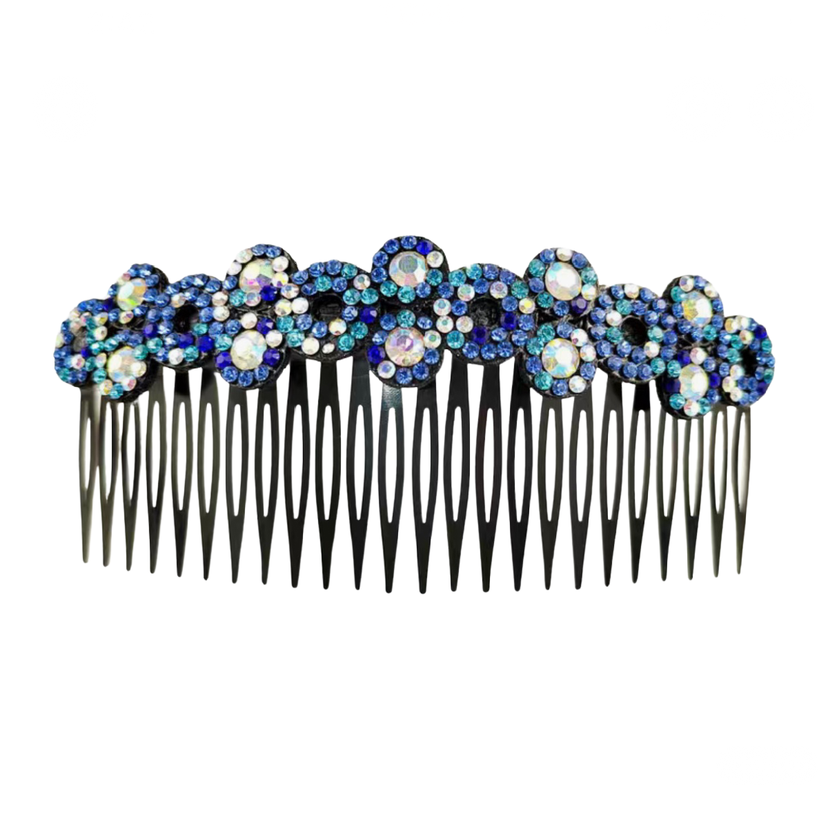 Large 5" Hair Comb Rhinestone Flowers Barrette Elegant Sparkling Accessory NEW