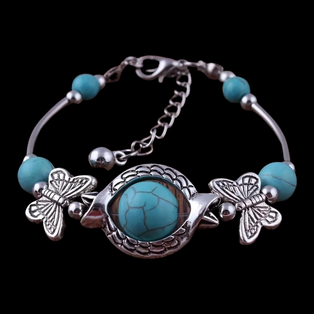 Boho Butterfly Turquoise Beaded Bracelet Bangle Beach Summer Bohemian Jewelry