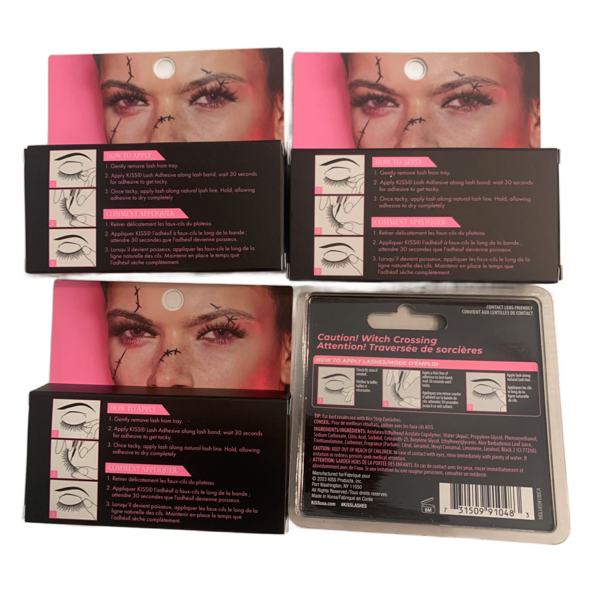 KISS Pink Zombie False Eyelashes Limited Edition HLASH 79, 80, 81 New Lot of 4