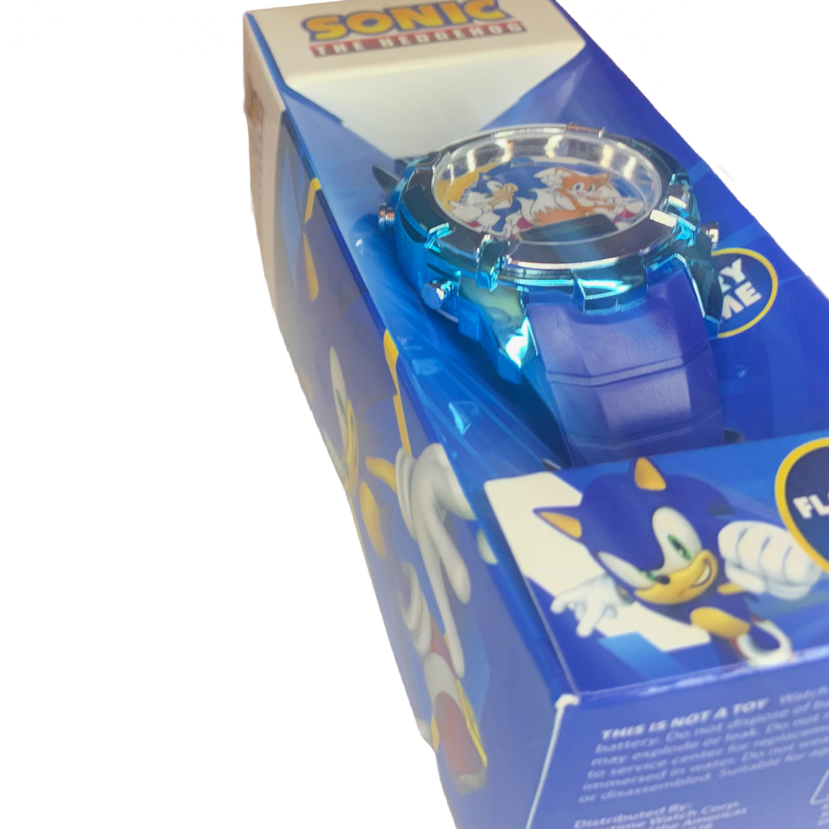 Sega SONIC THE HEDGEHOG Flashing LCD Watch Round Face Unisex Kids Boxed New