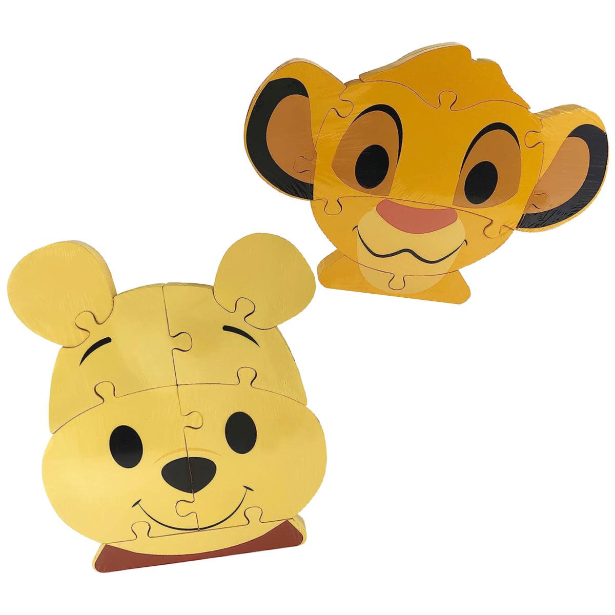 Disney Wooden Puzzles Winnie the Pooh & Simba Lion King 2-Pack Toddler Lot NIB