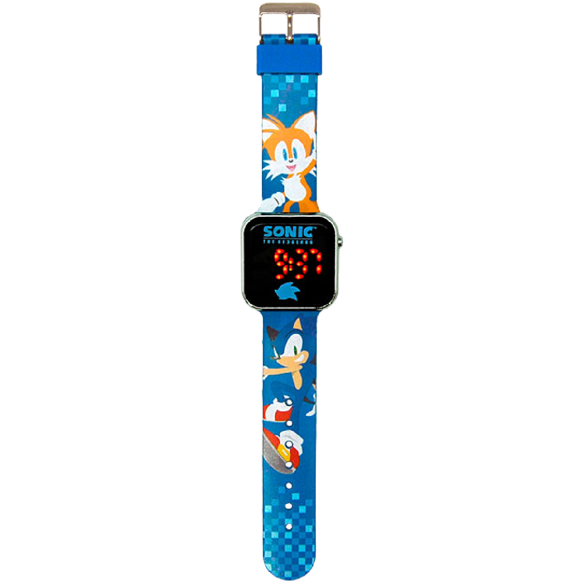 Sega SONIC The Hedgehog LED Watch Blue Square Face Unisex Kids NEW In Box