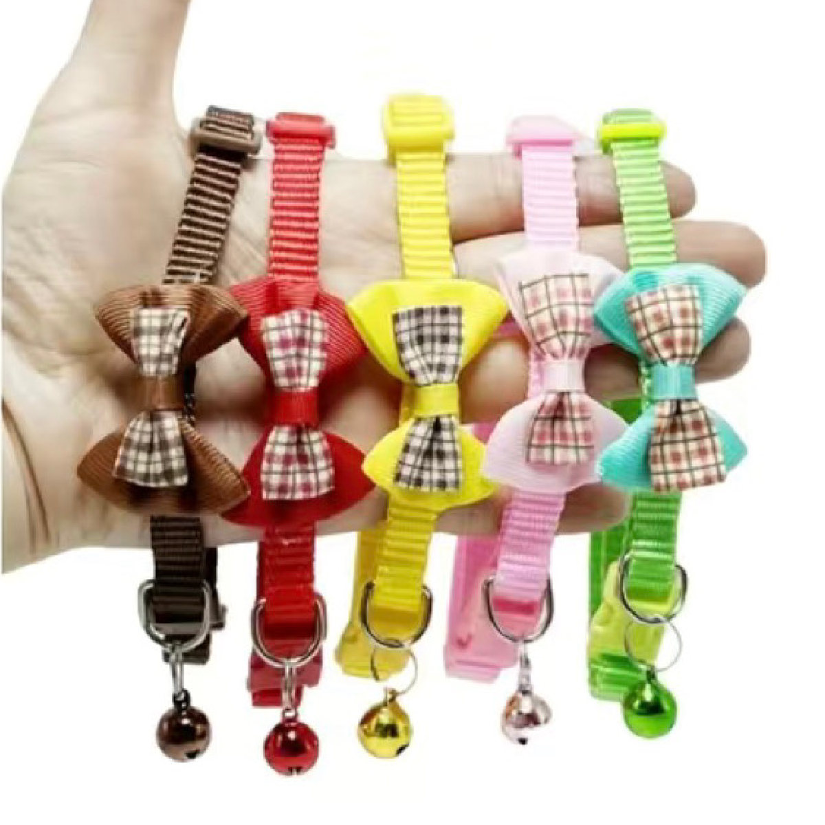 Plaid Bow Adjustable Kitty Cat Or Puppy Breakaway Collar w/ Bell NEW