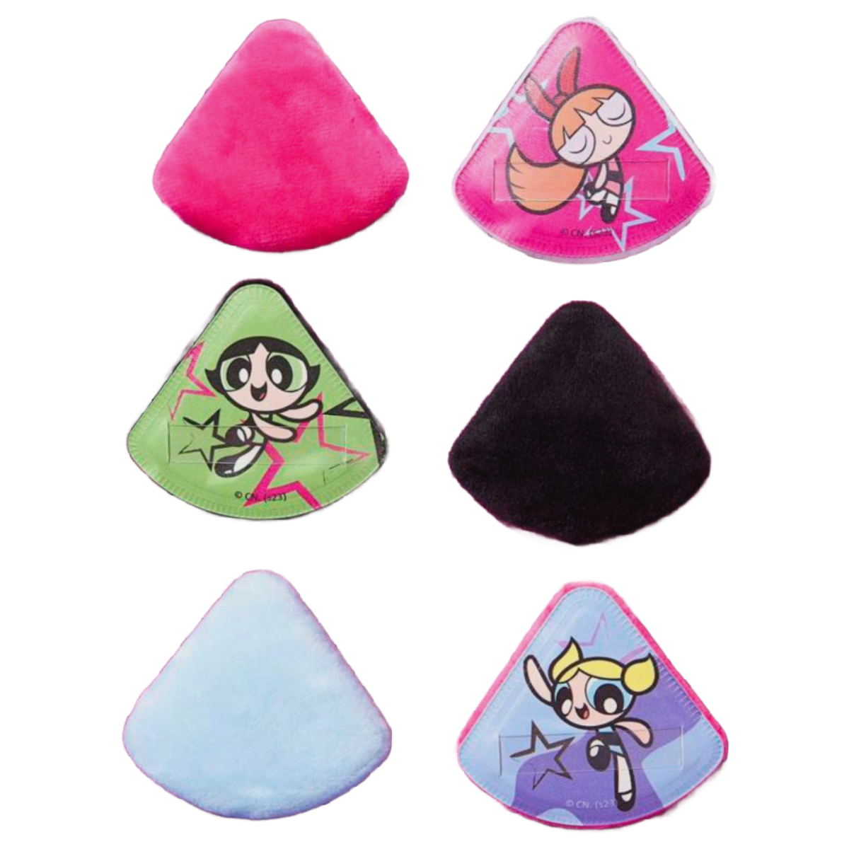 Powerpuff Girls Makeup Powder Puffs 3pc Set Soft Teardrop Cartoon Network NEW