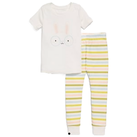 2pc Baby Snug Fit PJs Size 12-18 Months Short Sleeve Top & Pants New Bunny Set