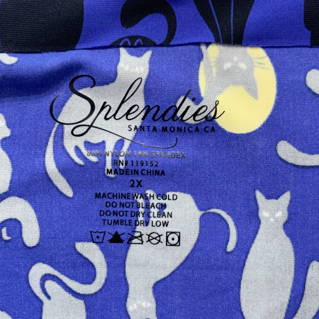 Splendies No-Show Thong Panties Halloween Black Cat Laser Cut Tagless NWT