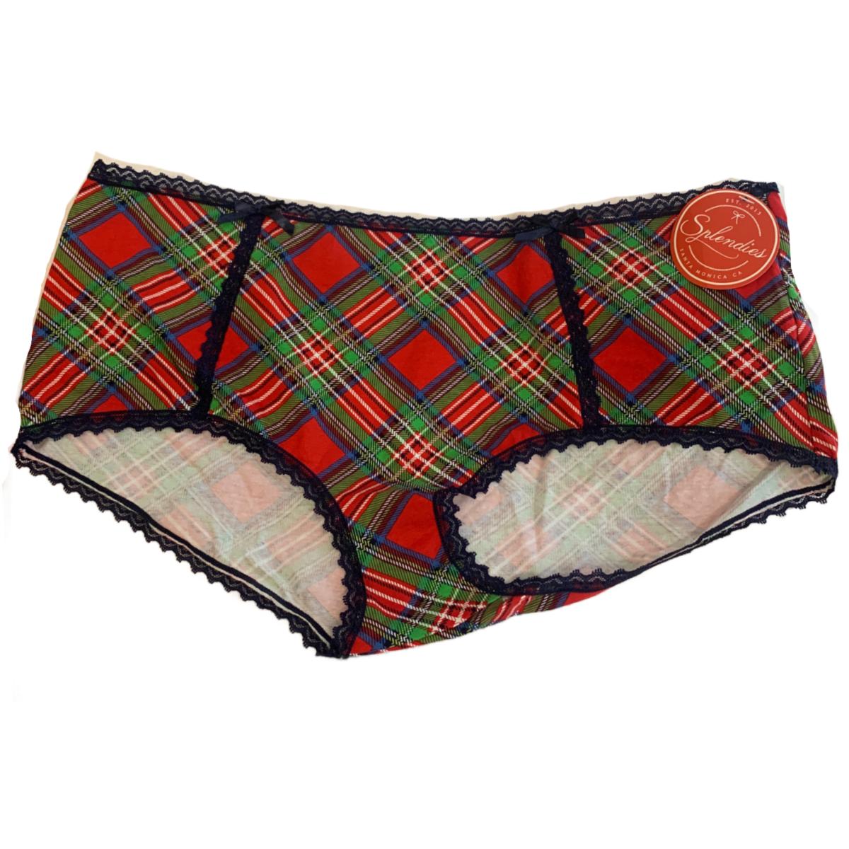 Splendies 1 Pair of Boyshort Panties in Carol Plaid Cotton/Spandex Size 4x NWT