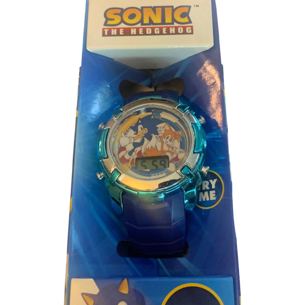 Sega SONIC THE HEDGEHOG Flashing LCD Watch Round Face Unisex Kids Boxed New