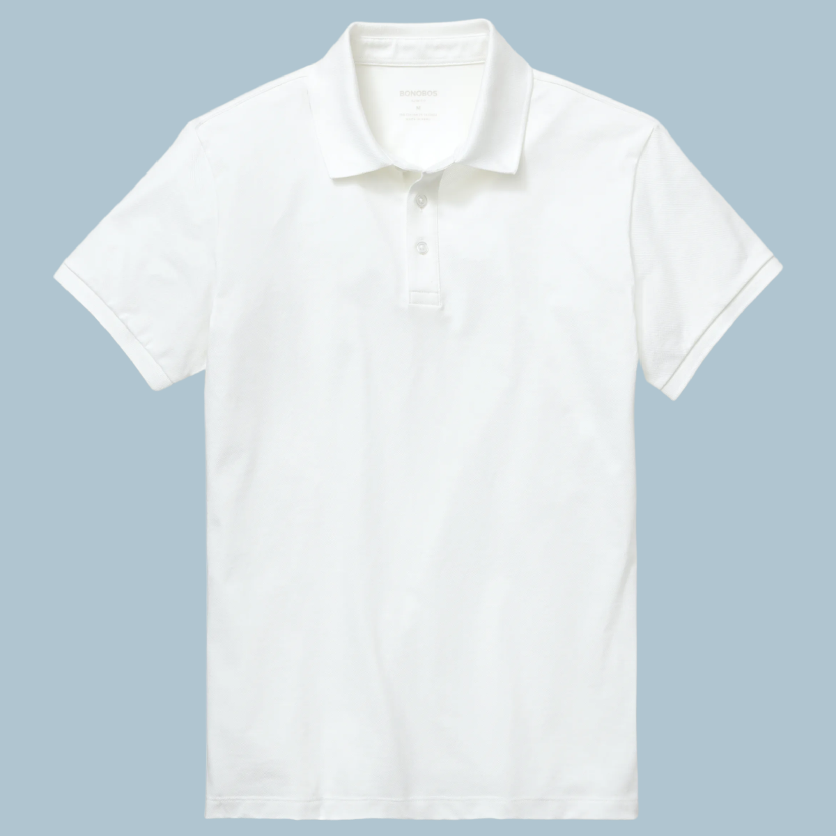 Pique Polo Shirt Men's Slim Fit White Cotton Blend Short Sleeve Collared NWT