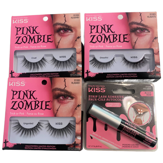 KISS Pink Zombie False Eyelashes Limited Edition HLASH 79, 80, 81 New Lot of 4