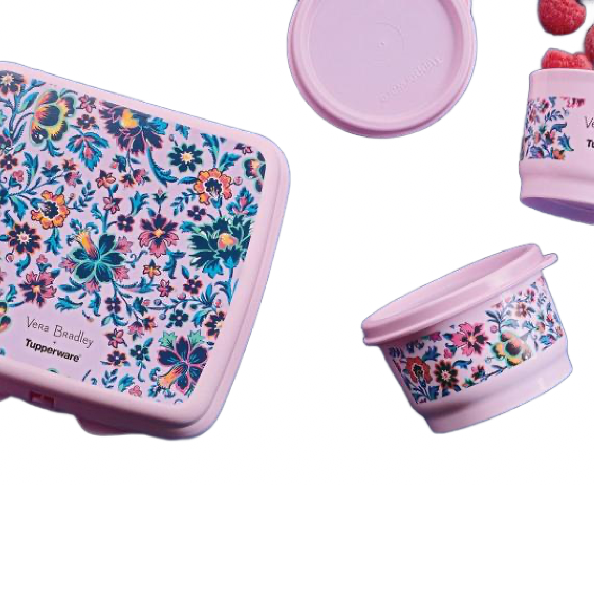 Tupperware Vera Bradley Floral 4pc Lot Lunch Set BPA FREE