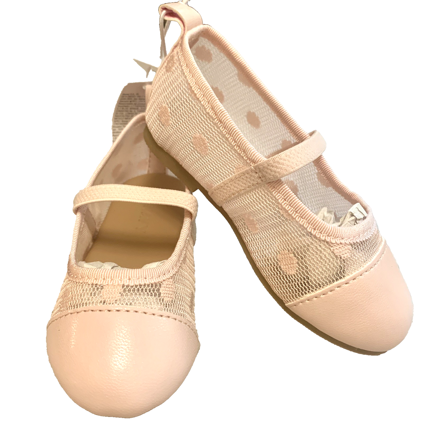 Pink Mesh Ballet Flats for Toddler Girls Size 6 Polka Dot NWT