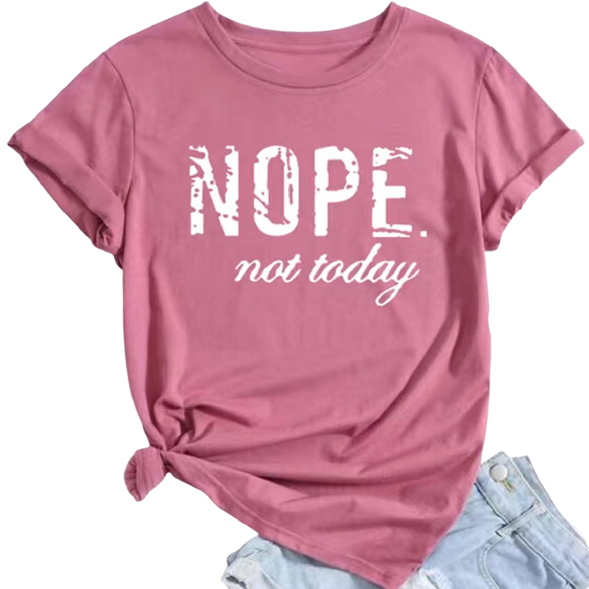 Women's "Nope Not Today" Print Graphic T-Shirt Size XXL (14) Pink Top NWT