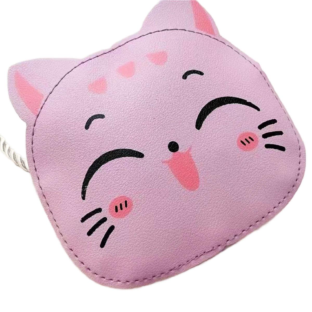 Cute Little Cartoon Cat Crossbody Bag Mini Zipper Coin Purse Lightweight NEW